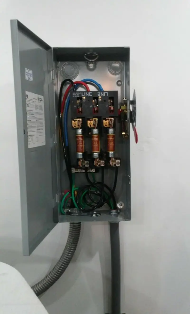 Three-phase disconnect switch installed for Electrical Wiring & Rewiring in Seven Lakes